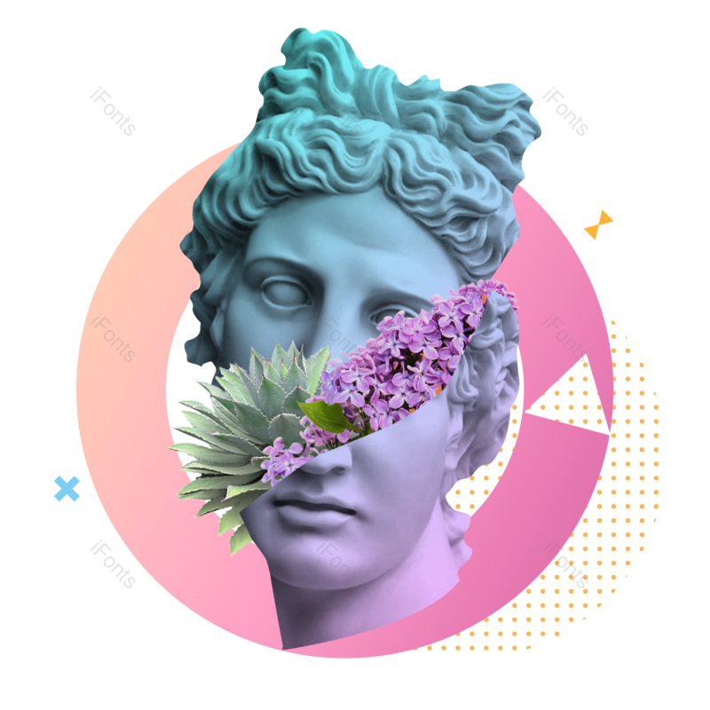 分隔图片,渐变元素,植物PNG,时尚免抠素材